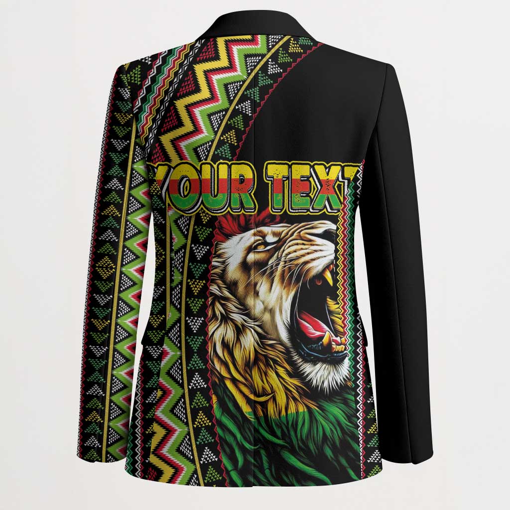 Personalized Jamaican Reggae-One Love Blazer Tribal African Pattern and Roaring Lion - Wonder Print Shop