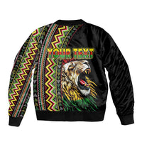 Personalized Jamaican Reggae-One Love Bomber Jacket Tribal African Pattern and Roaring Lion - Wonder Print Shop