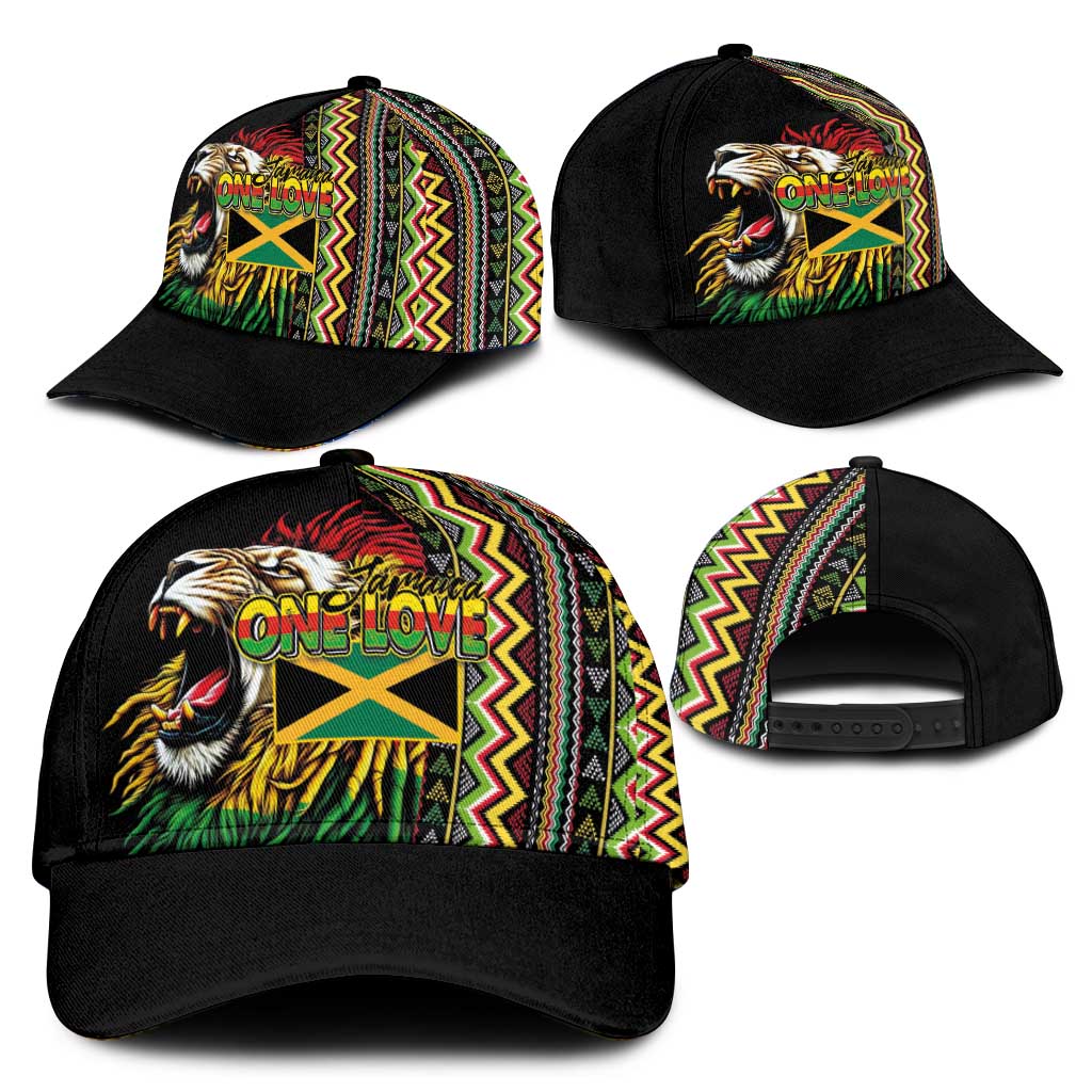 Jamaican Reggae-One Love Classic Cap Tribal African Pattern and Roaring Lion - Wonder Print Shop