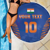 Custom Indian Bengal Tiger Cricket Beach Blanket