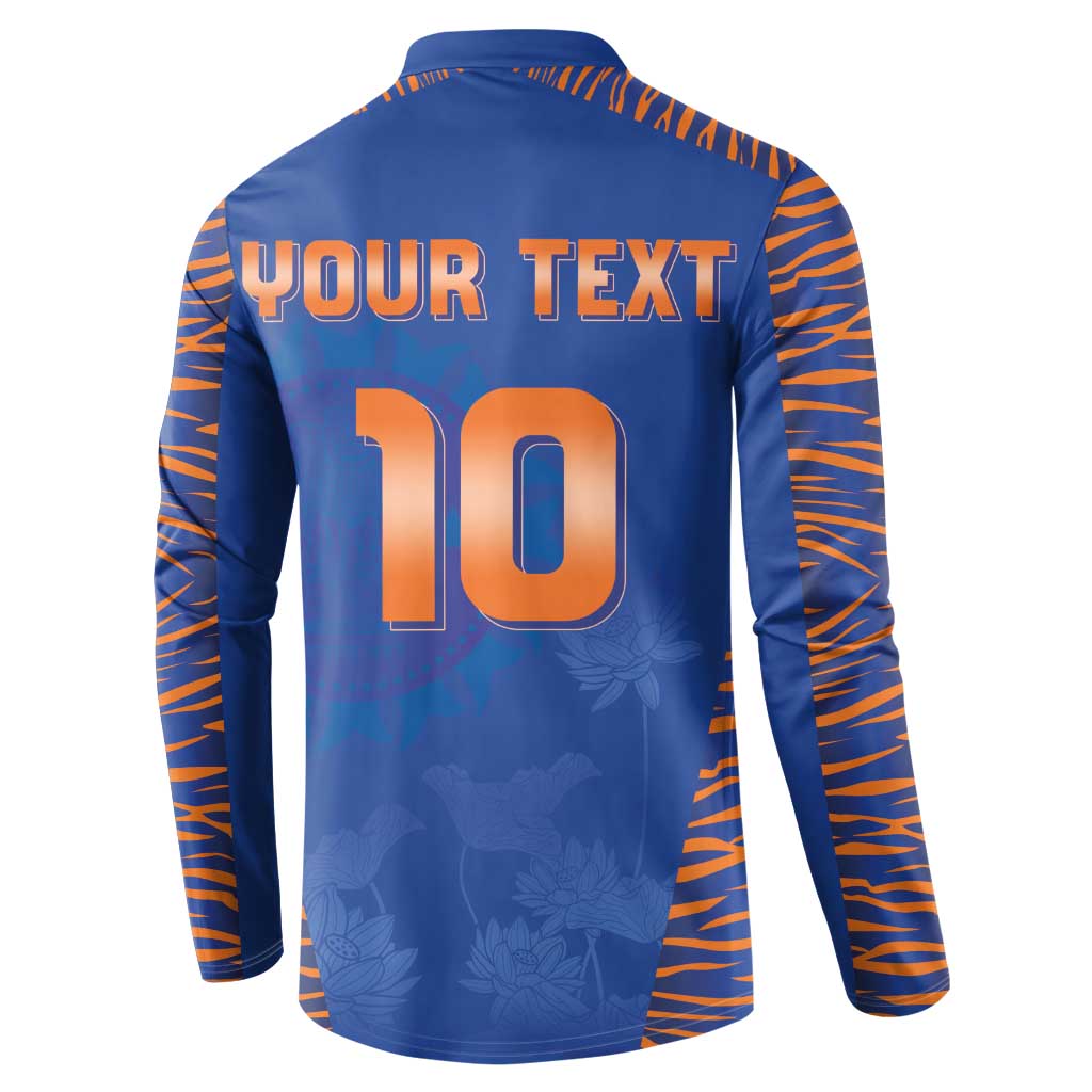 Custom Indian Bengal Tiger Cricket Button Sweatshirt