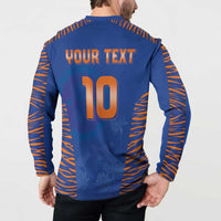 Custom Indian Bengal Tiger Cricket Button Sweatshirt