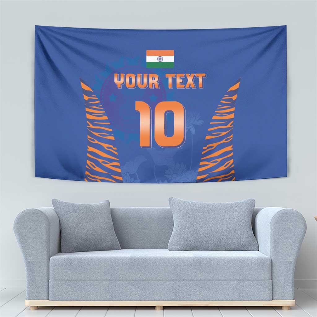 Custom Indian Bengal Tiger Cricket Tapestry