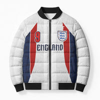 Custom England Football Bomber Puffer Jacket Retro-Modern Combination Style