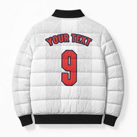 Custom England Football Bomber Puffer Jacket Retro-Modern Combination Style