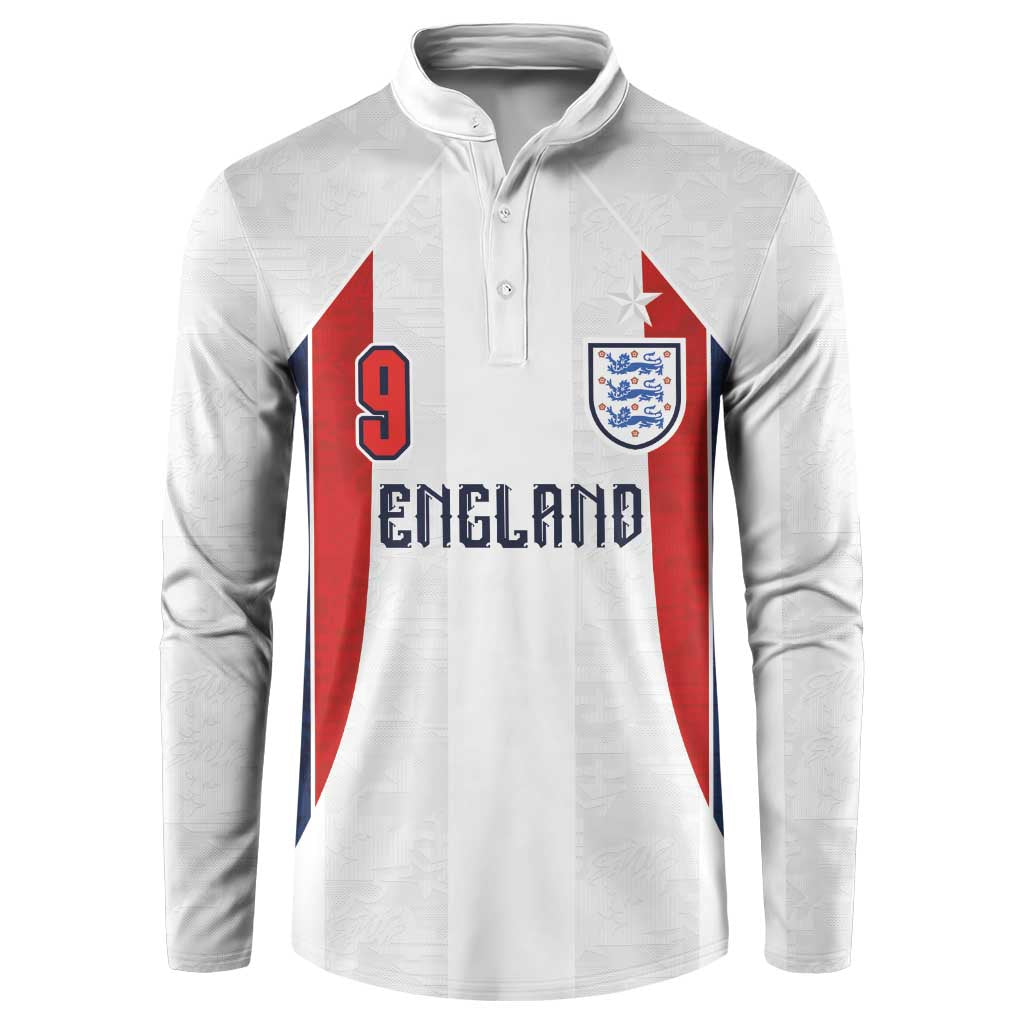 Custom England Football Button Sweatshirt Retro-Modern Combination Style