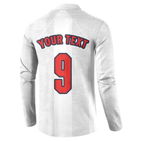 Custom England Football Button Sweatshirt Retro-Modern Combination Style