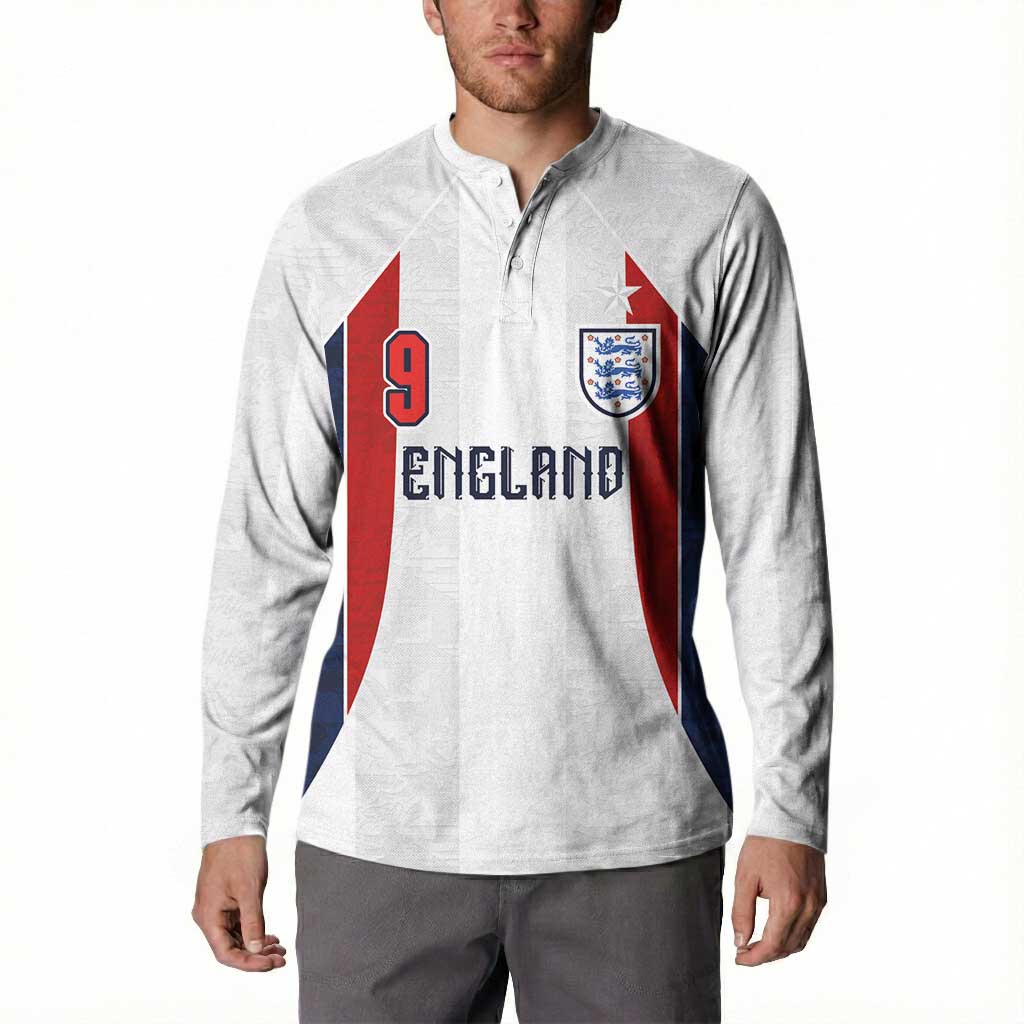 Custom England Football Button Sweatshirt Retro-Modern Combination Style