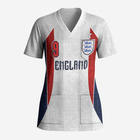 Custom England Football Scrub Top Retro-Modern Combination Style