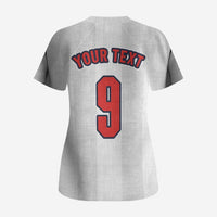 Custom England Football Scrub Top Retro-Modern Combination Style