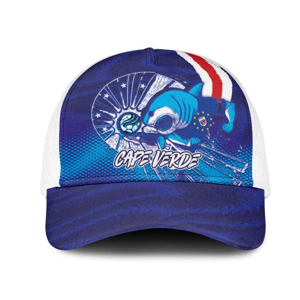 Cape Verde Football Blue Shark Mascot Baseball Net Cap Glory 2026