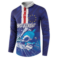 Custom Cape Verde Football Blue Shark Mascot Button Sweatshirt Glory 2026