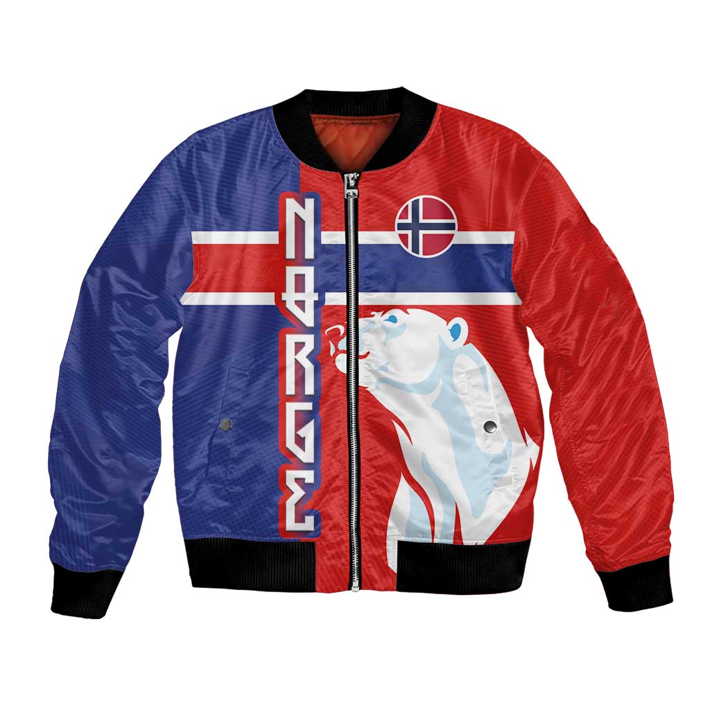Custom Norway Ice Hockey Bomber Jacket Polar Bears-Viking Ornament Flag Style