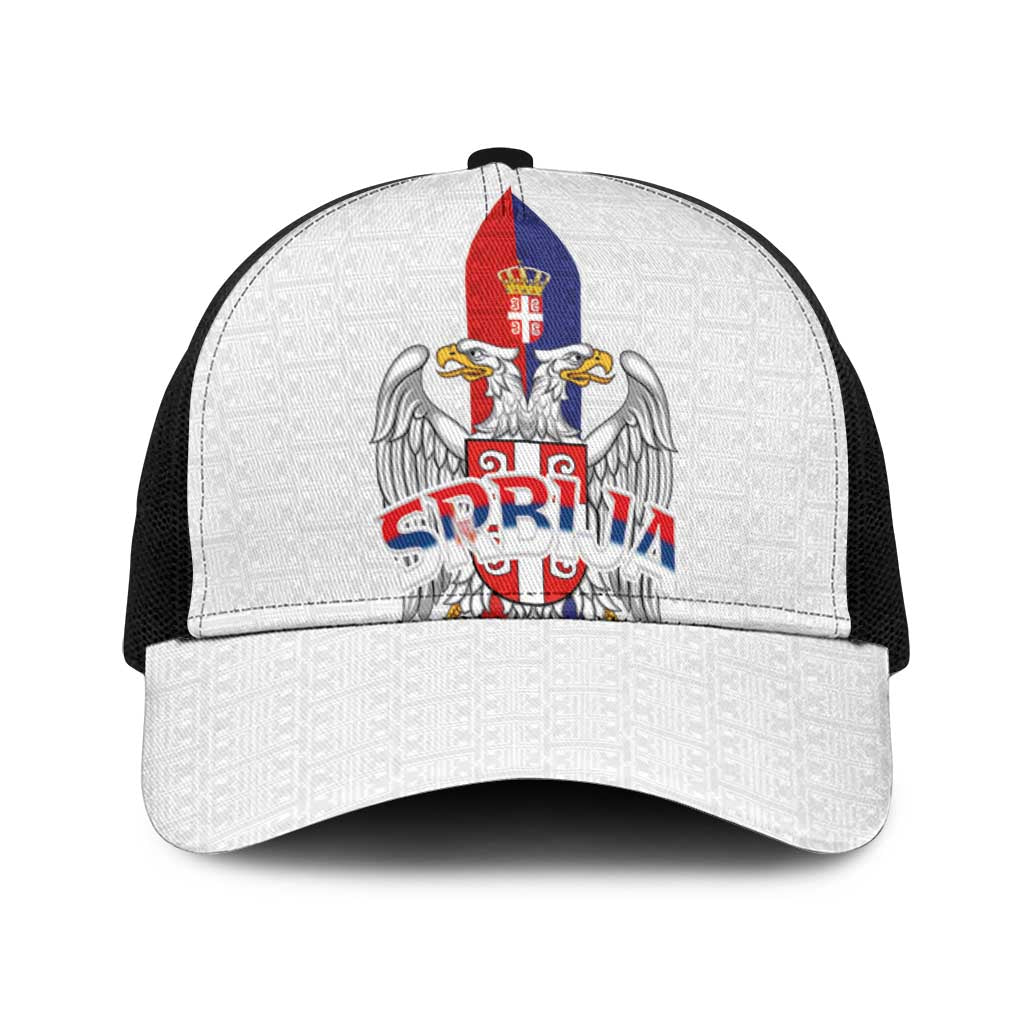 Serbia Coat Of Arms Srbija Eagle Baseball Net Cap Traditional Serbian Heraldic Crest White Double Headed Eagle