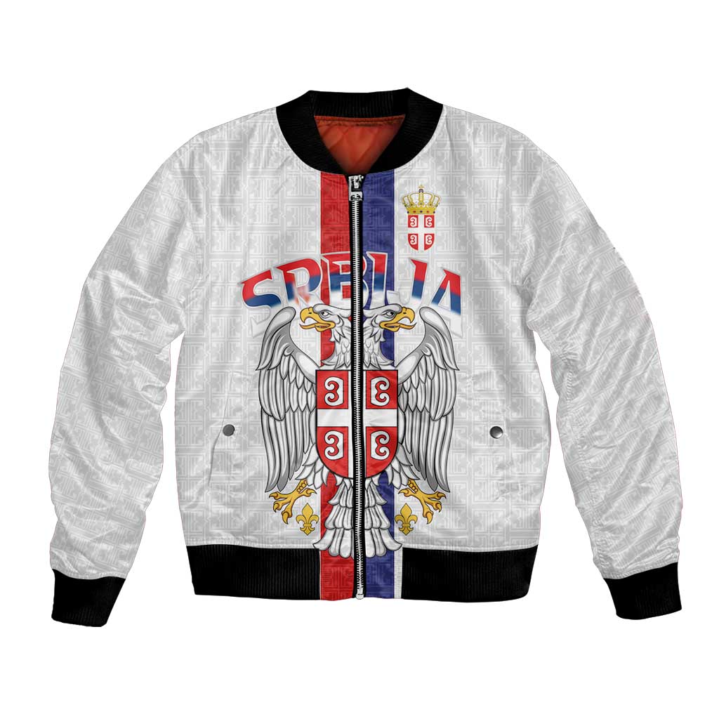 Serbia Coat Of Arms Srbija Eagle Bomber Jacket Traditional Serbian Heraldic Crest White Double Headed Eagle
