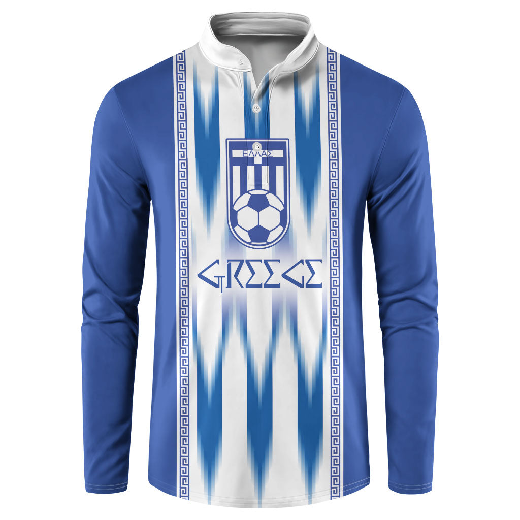Greece National Football Custom Button Sweatshirt Greek Key Sporty Style