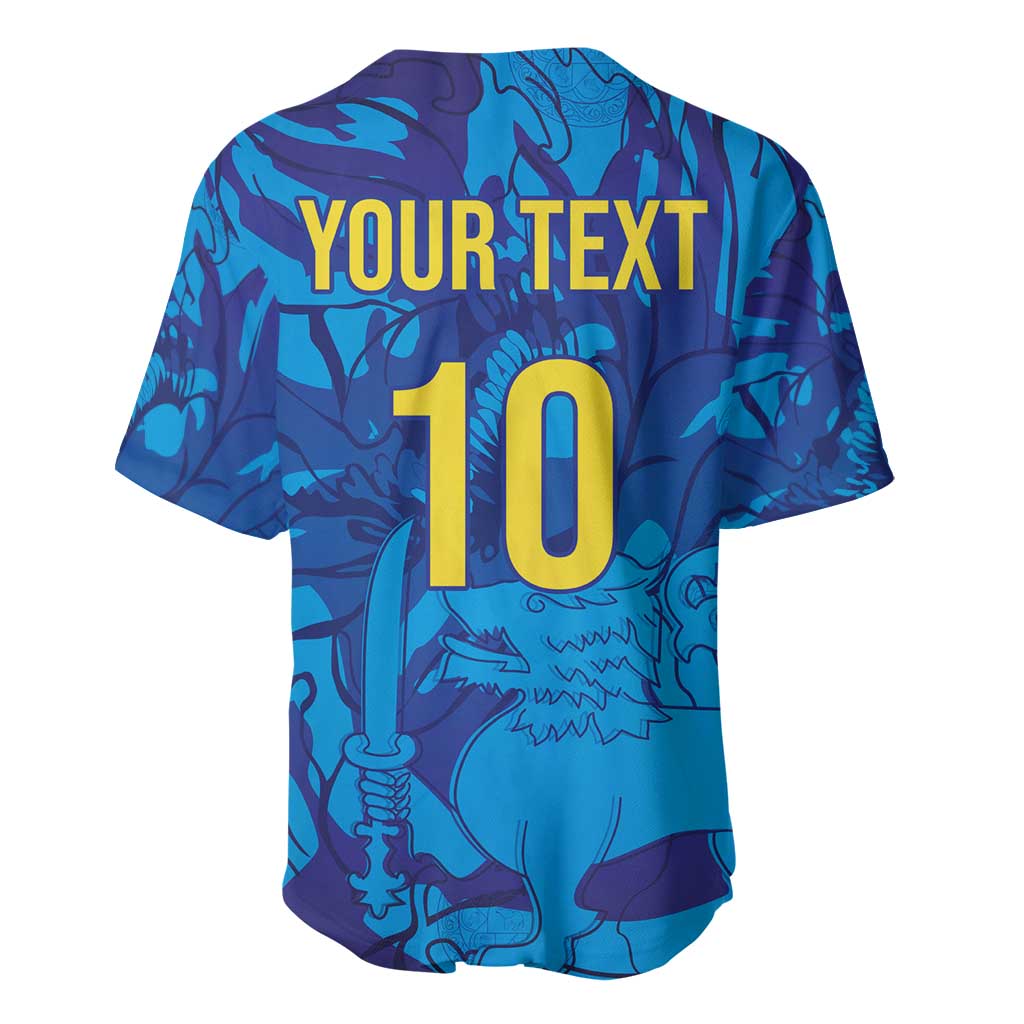 Custom Sri Lanka Cricket Royal Blue Warrior Baseball Jersey