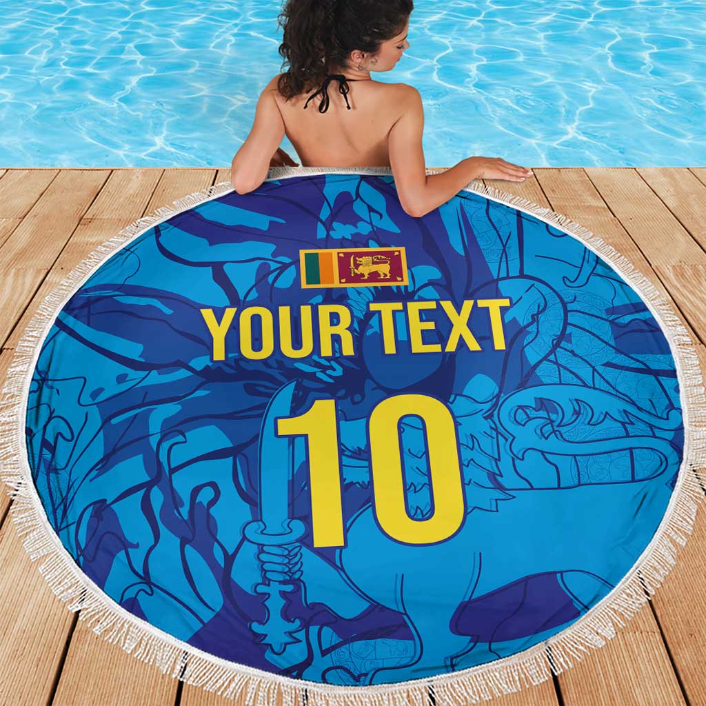 Custom Sri Lanka Cricket Royal Blue Warrior Beach Blanket