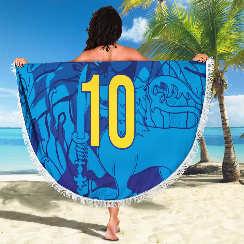 Custom Sri Lanka Cricket Royal Blue Warrior Beach Blanket