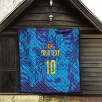 Custom Sri Lanka Cricket Royal Blue Warrior Quilt