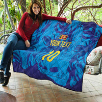 Custom Sri Lanka Cricket Royal Blue Warrior Quilt