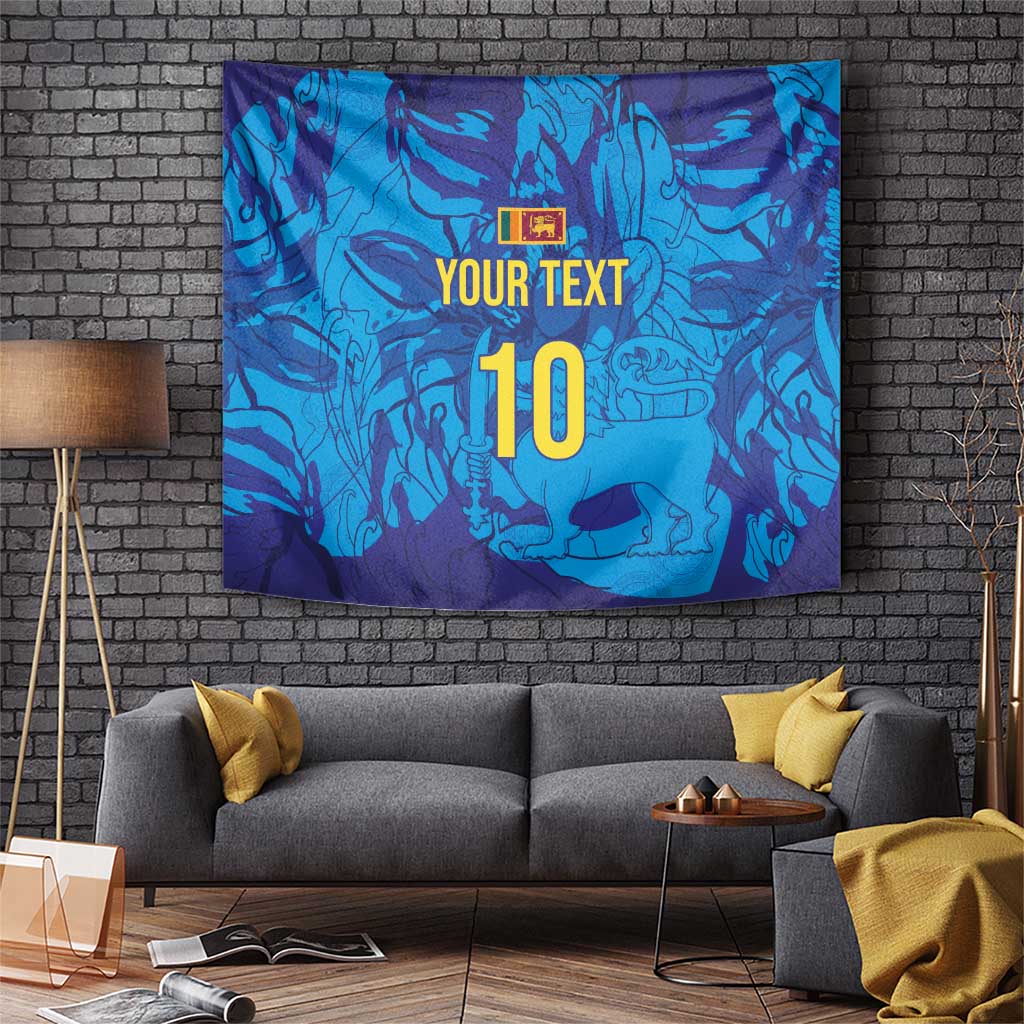 Custom Sri Lanka Cricket Royal Blue Warrior Tapestry