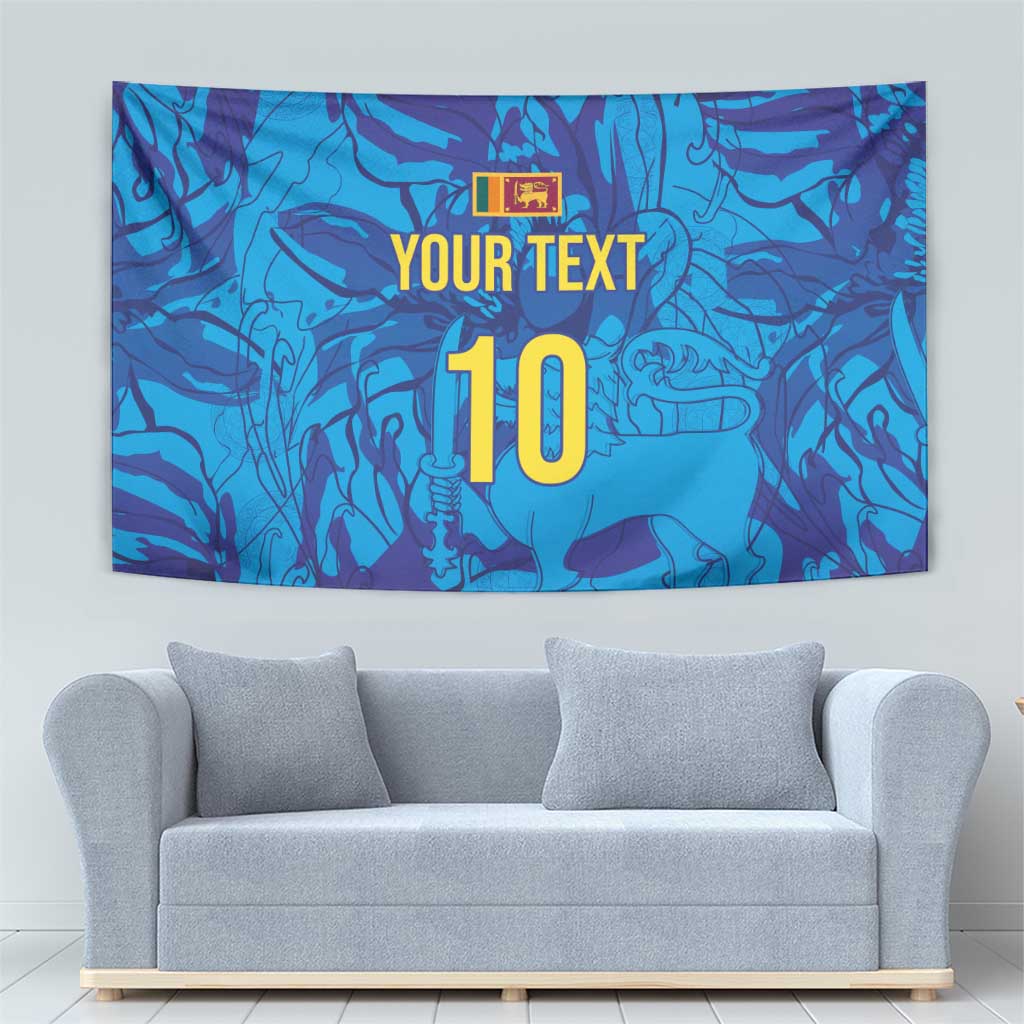 Custom Sri Lanka Cricket Royal Blue Warrior Tapestry