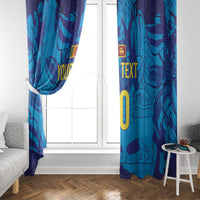 Custom Sri Lanka Cricket Royal Blue Warrior Window Curtain