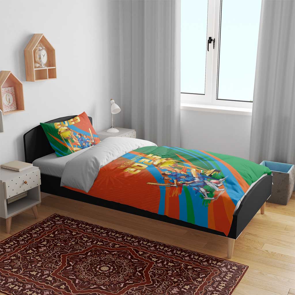 Indian Cricket Men in Blue The Champion 2025 Bedding Set