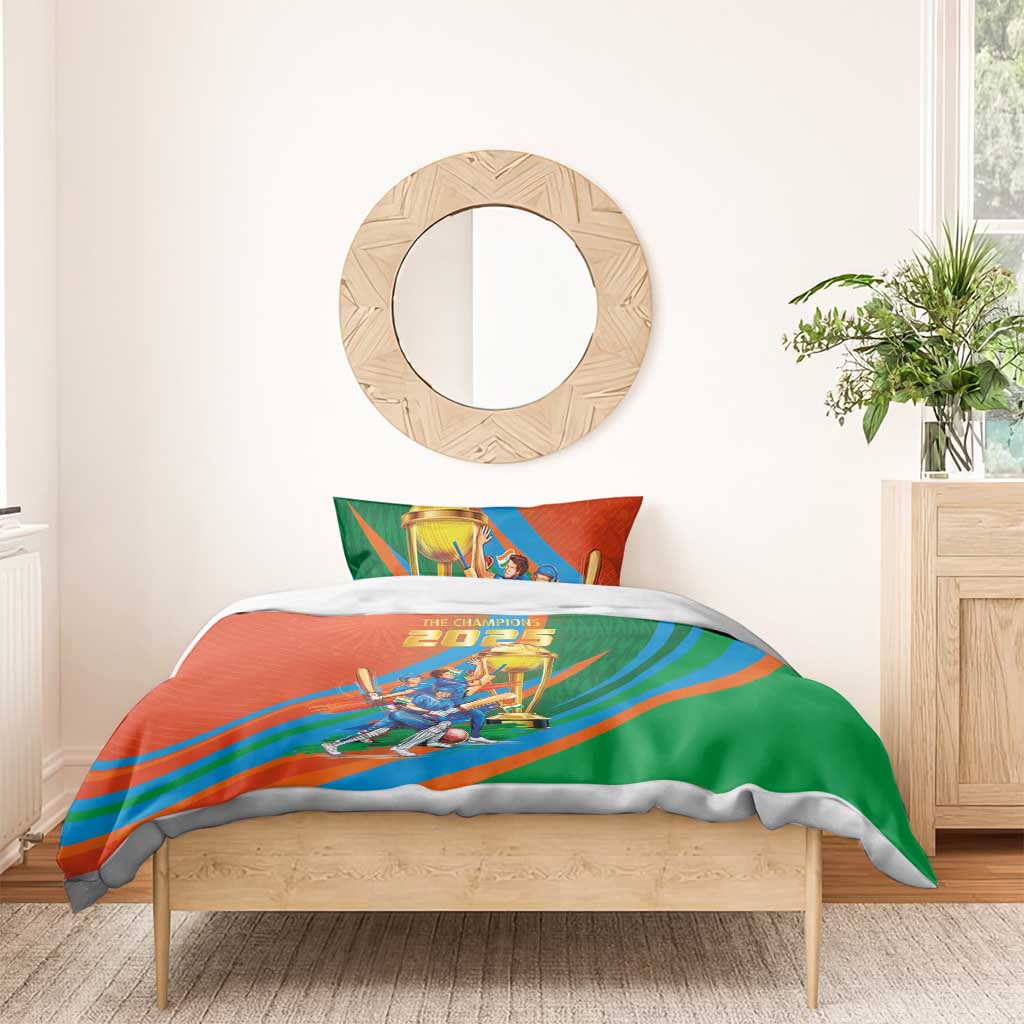 Indian Cricket Men in Blue The Champion 2025 Bedding Set