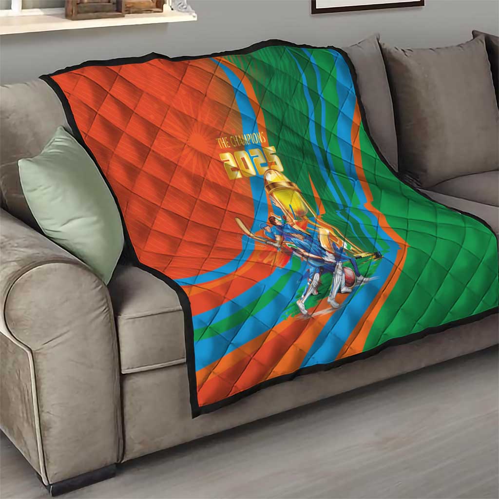 Indian Cricket Men in Blue The Champion 2025 Quilt