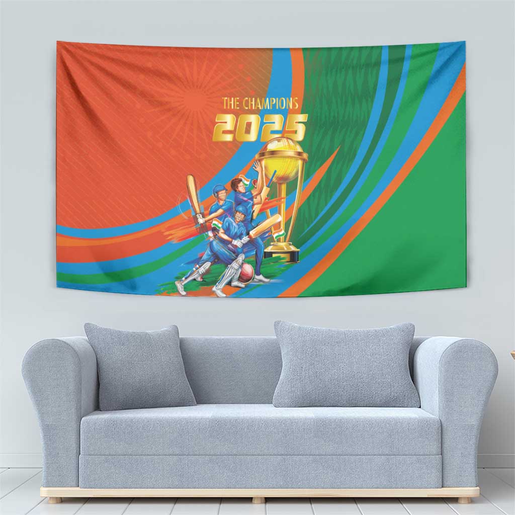Indian Cricket Men in Blue The Champion 2025 Tapestry