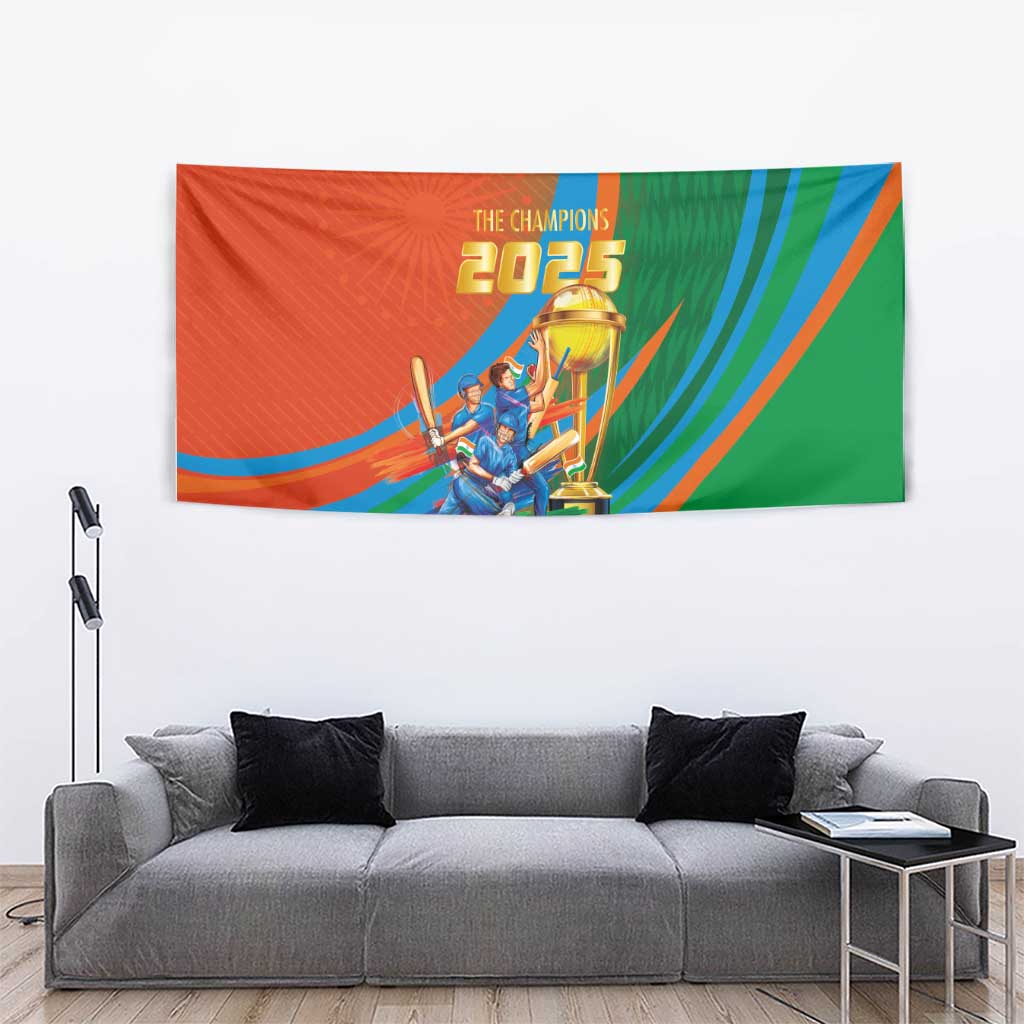 Indian Cricket Men in Blue The Champion 2025 Tapestry
