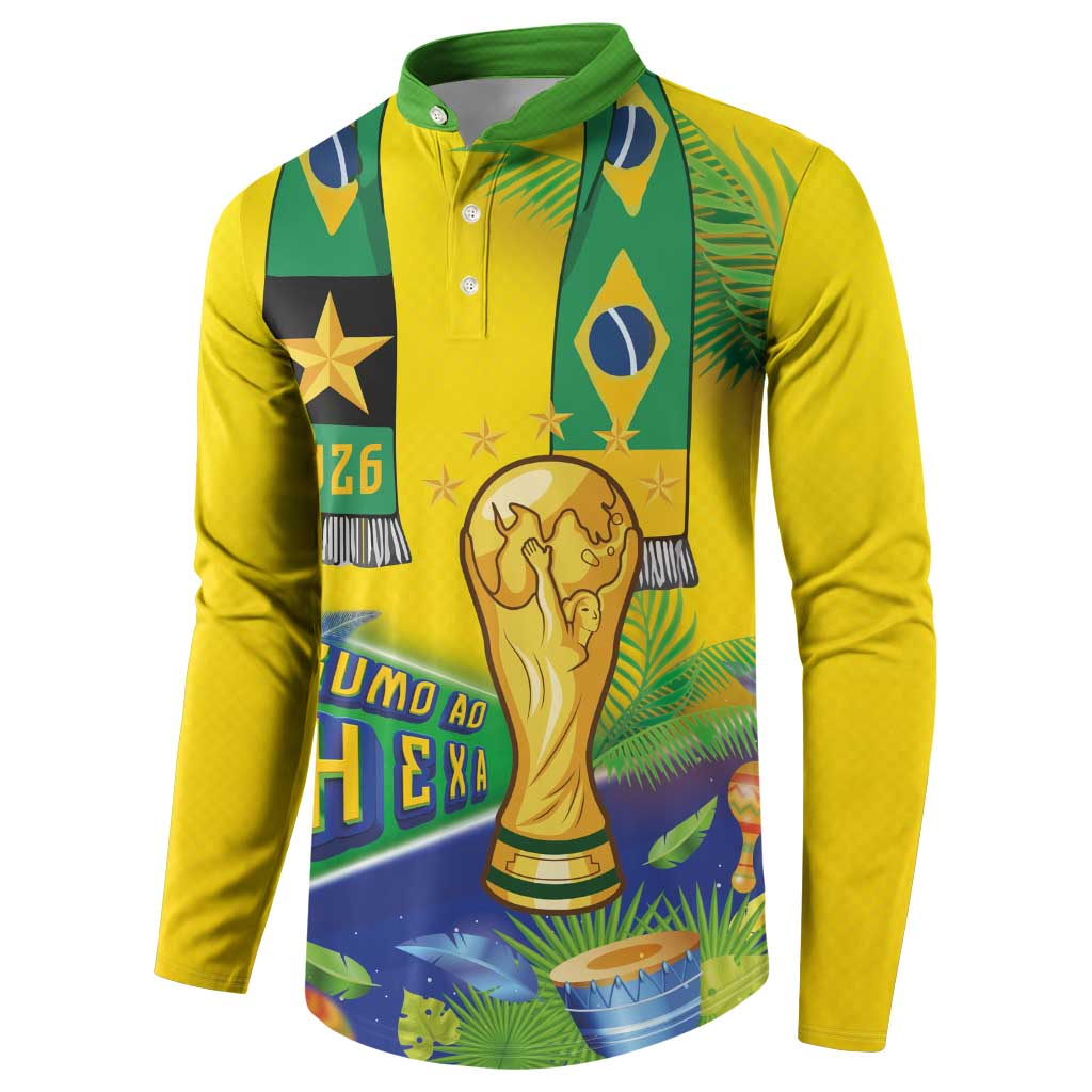 Brasil Football Custom Button Sweatshirt Rumo ao Hexa 2026