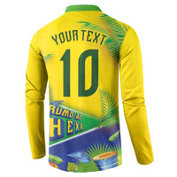 Brasil Football Custom Button Sweatshirt Rumo ao Hexa 2026