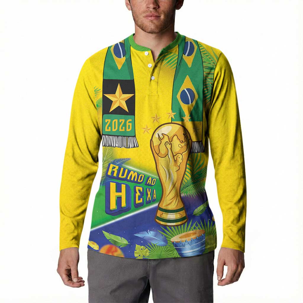 Brasil Football Custom Button Sweatshirt Rumo ao Hexa 2026