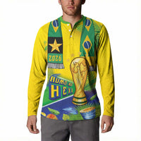 Brasil Football Custom Button Sweatshirt Rumo ao Hexa 2026