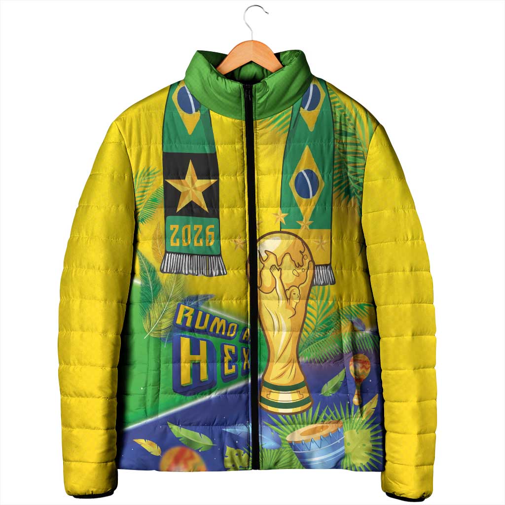 Brasil Football Custom Padded Jacket Rumo ao Hexa 2026