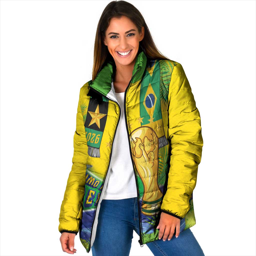 Brasil Football Custom Padded Jacket Rumo ao Hexa 2026