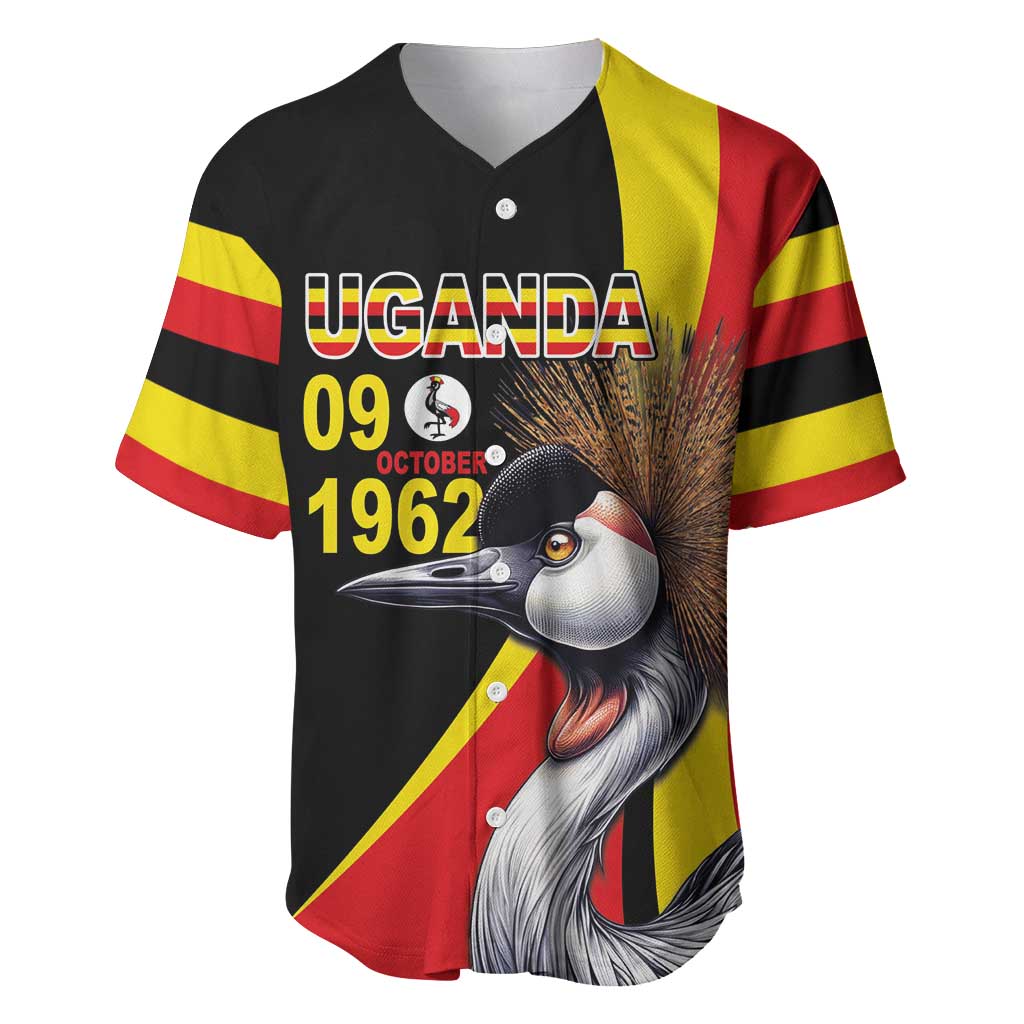 Uganda Independence Day with Crowned Cranes Baseball Jersey - Wonder Print Shop