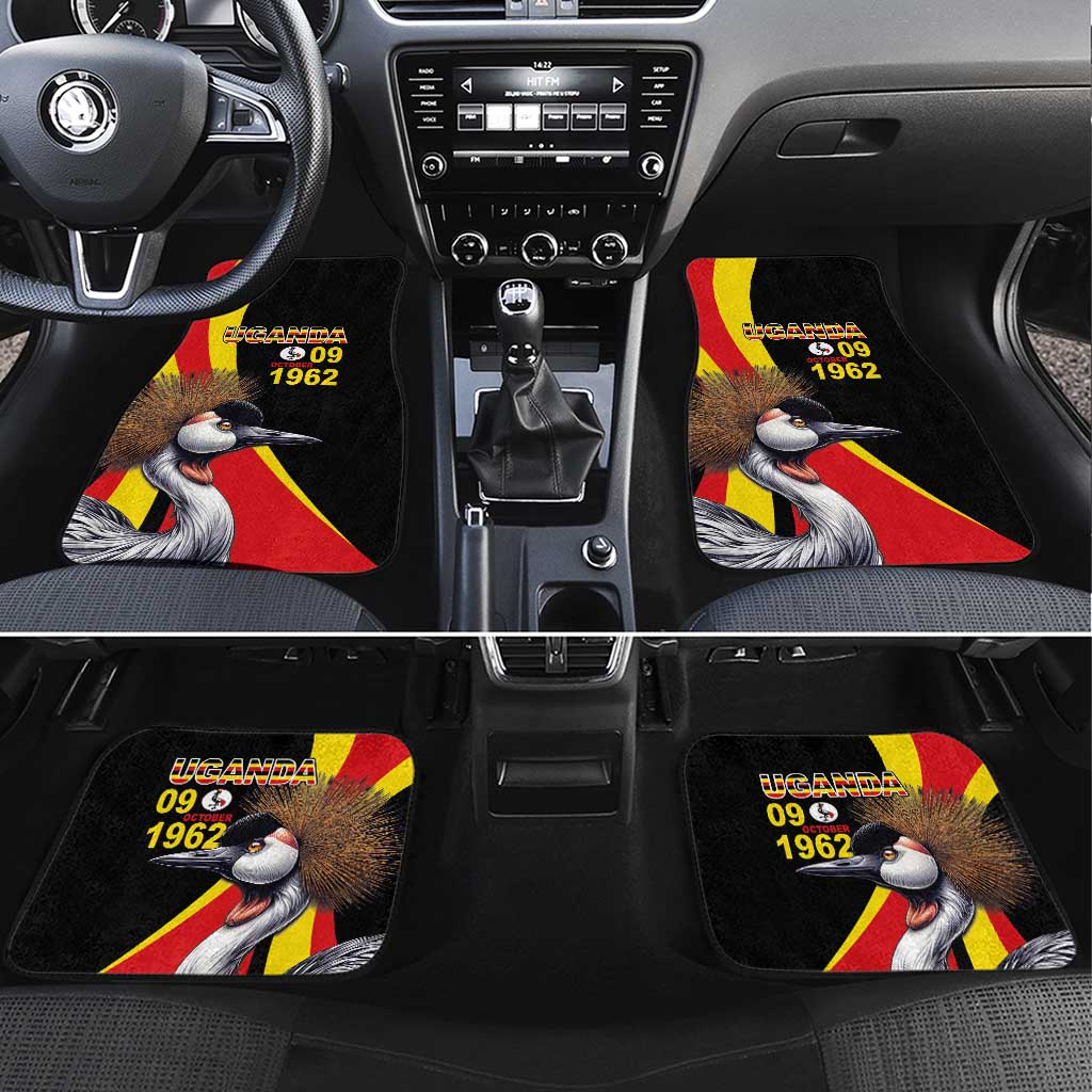 Uganda Independence Day with Crowned Cranes Car Mats - Wonder Print Shop