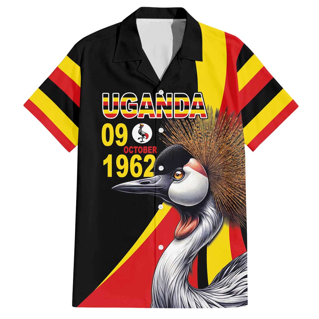 Uganda Independence Day with Crowned Cranes Hawaiian Shirt - Wonder Print Shop