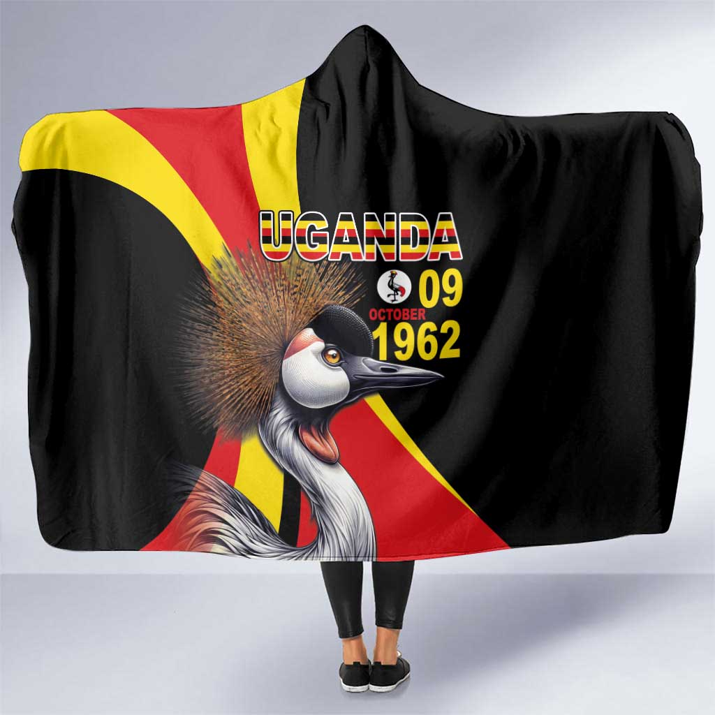 Uganda Independence Day with Crowned Cranes Hooded Blanket