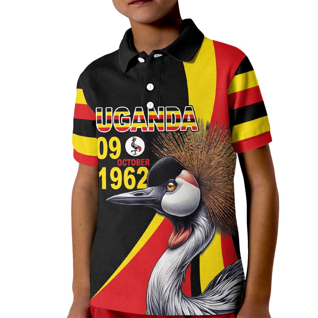 Uganda Independence Day with Crowned Cranes Kid Polo Shirt - Wonder Print Shop