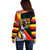 Uganda Independence Day with Crowned Cranes Off Shoulder Sweater - Wonder Print Shop