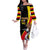 Uganda Independence Day with Crowned Cranes Off The Shoulder Long Sleeve Dress - Wonder Print Shop