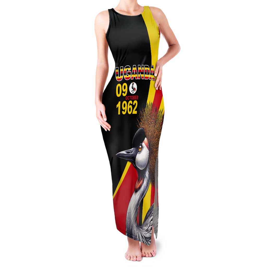 Uganda Independence Day with Crowned Cranes Tank Maxi Dress - Wonder Print Shop