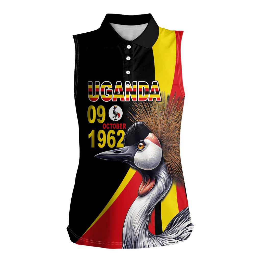 Uganda Independence Day with Crowned Cranes Women Sleeveless Polo Shirt - Wonder Print Shop