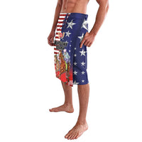 Men's graphic shorts with US stars & stripes and Kentucky Derby racehorse artwork