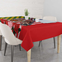 Kentucky Horses Racing Tablecloth US Flag Grunge and Check Pattern Green Color
